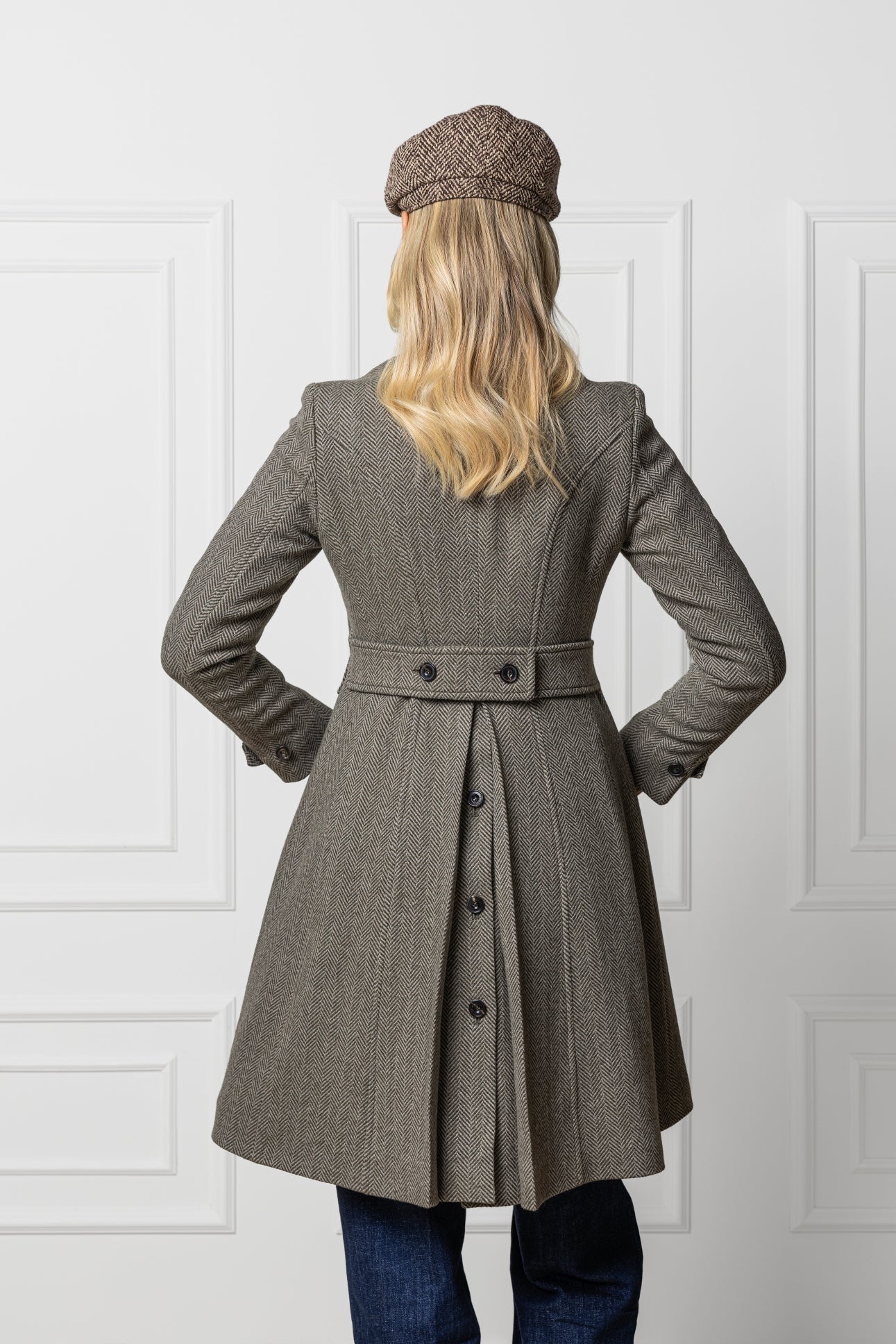 Wool Coat Bodensee in Herringbone