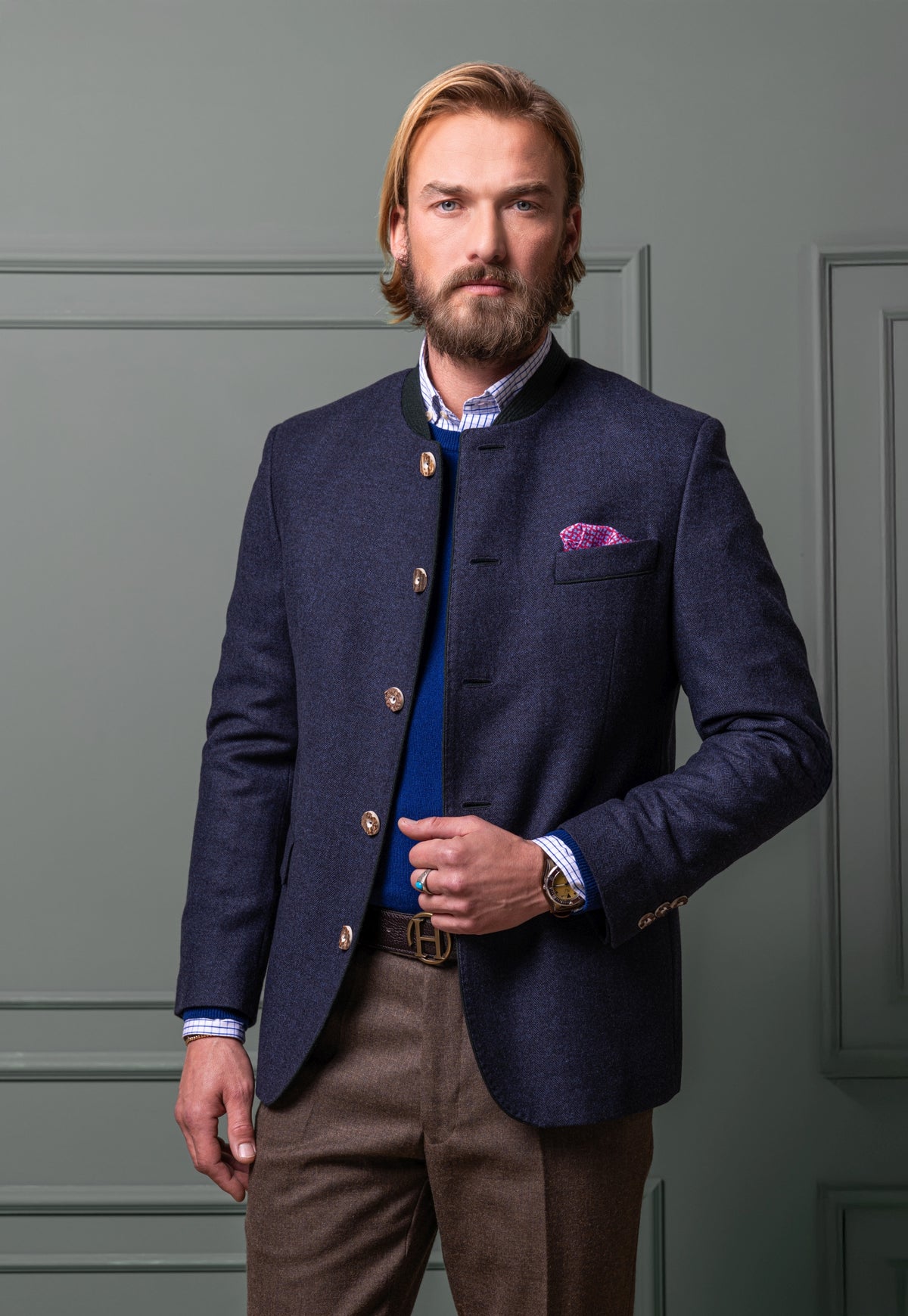 Wool Blazer Johann Karl in Herringbone