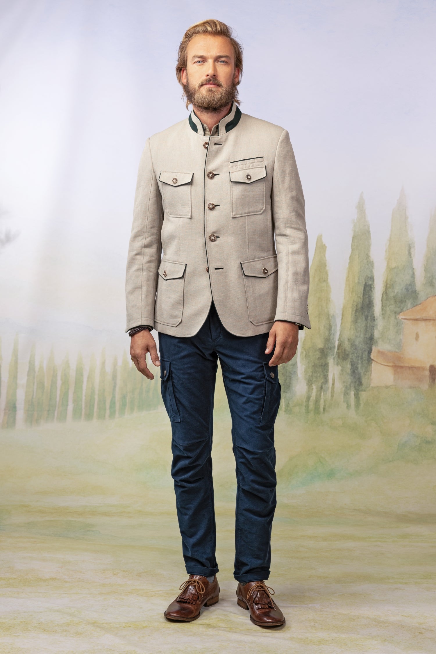 Jacke Adrian in Jägerleinen