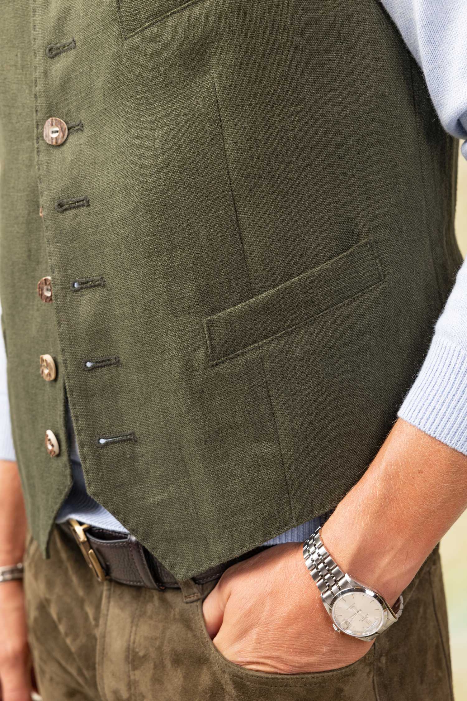 Gilet Friedrich in Bauernleinen