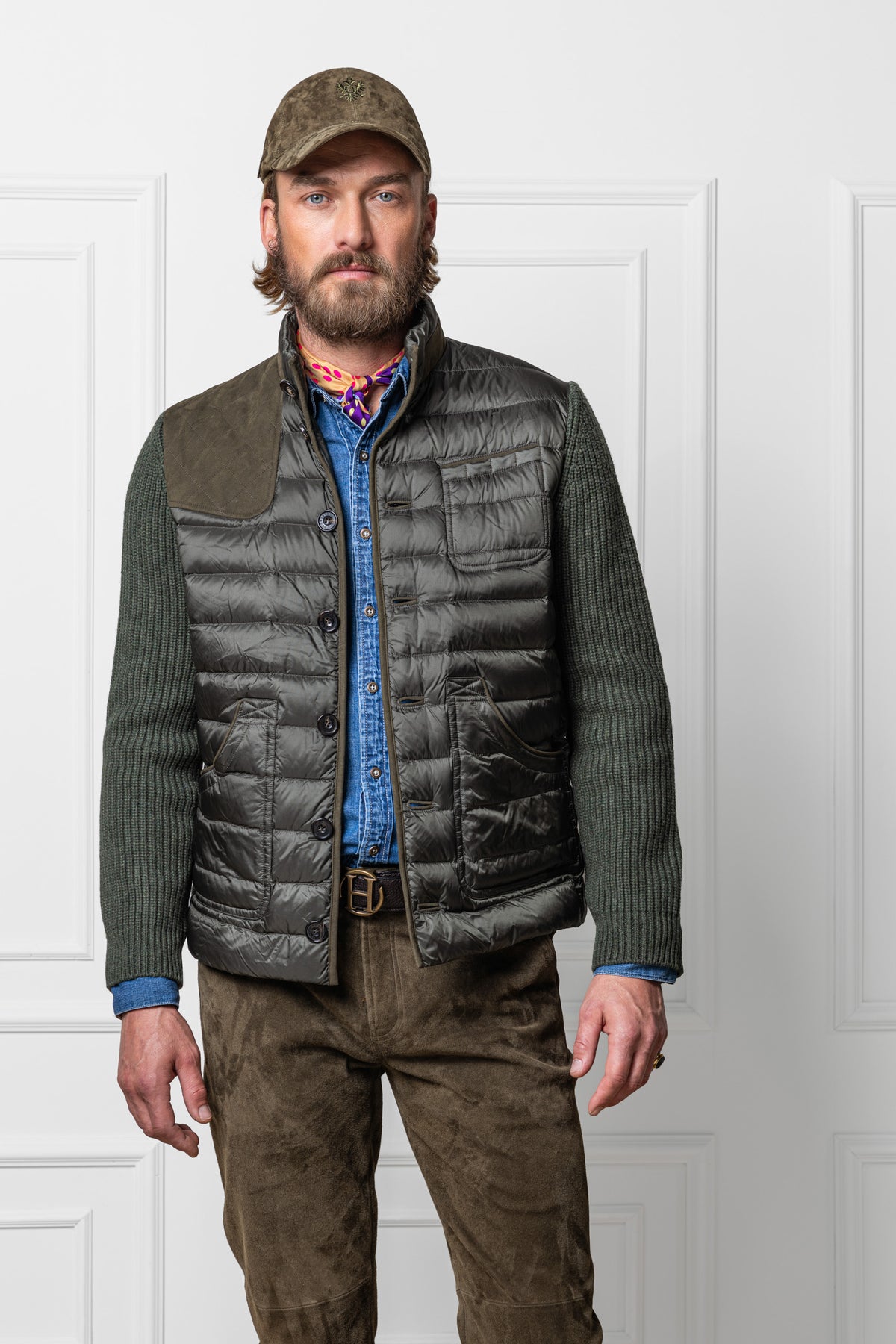 Daunenjacke Saxenegg mit Strickärmeln