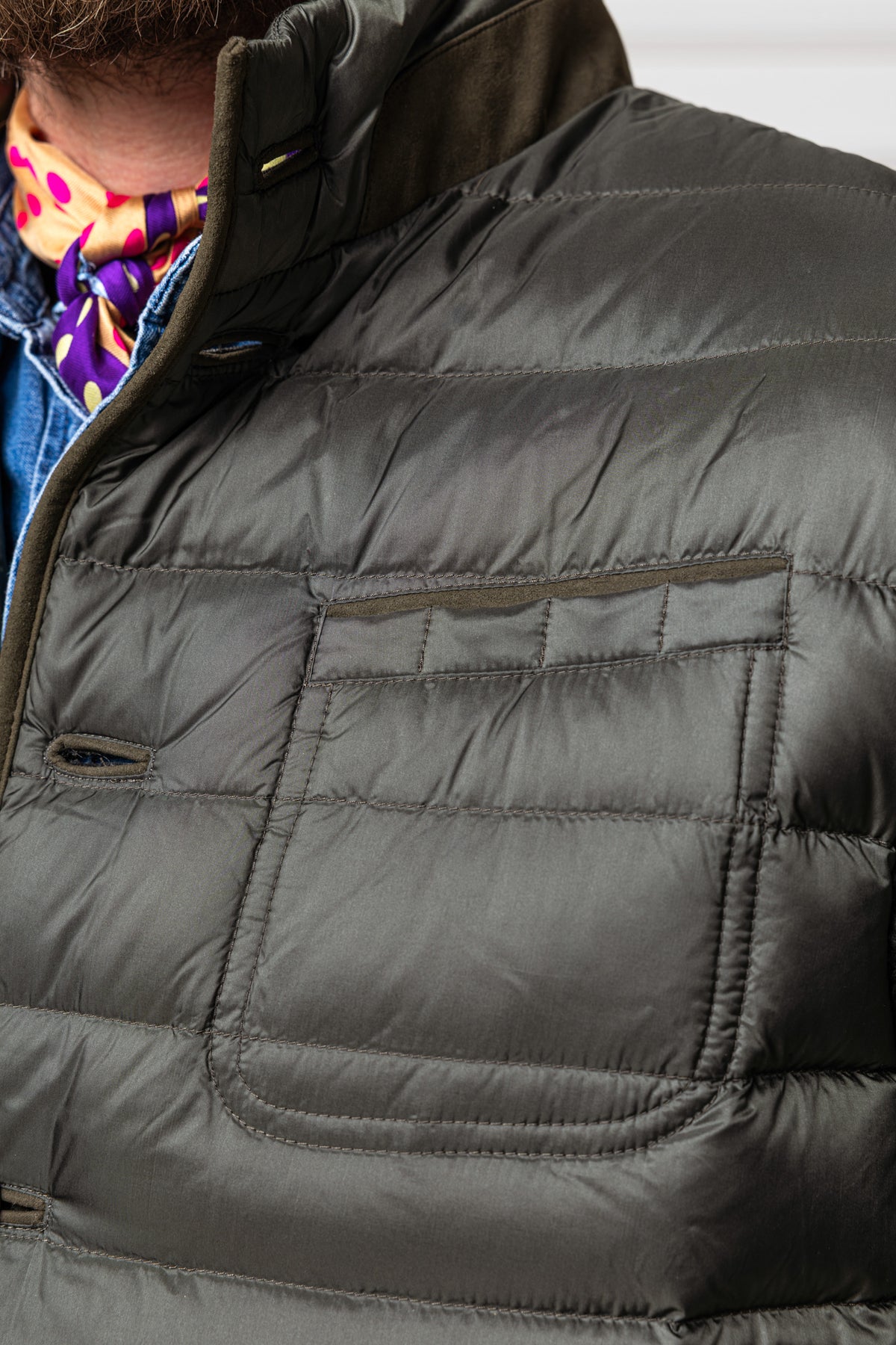Daunenjacke Saxenegg mit Strickärmeln