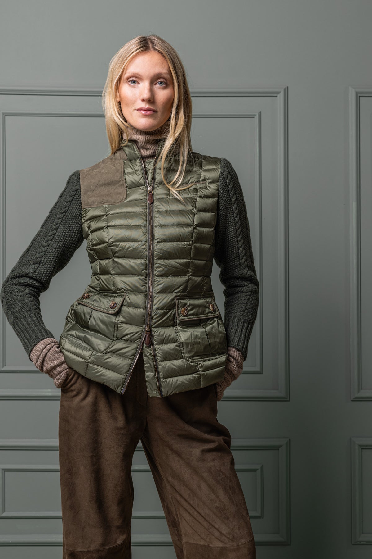 Daunenjacke Wartenburg mit Strickärmeln