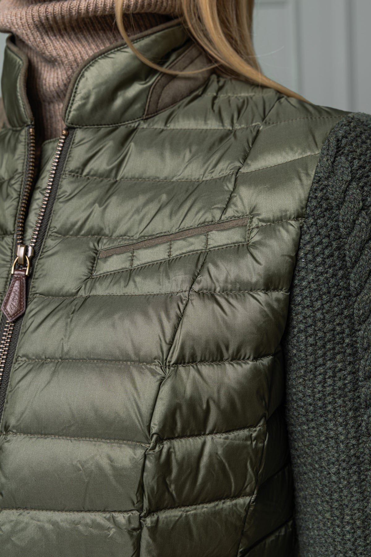 Daunenjacke Wartenburg mit Strickärmeln