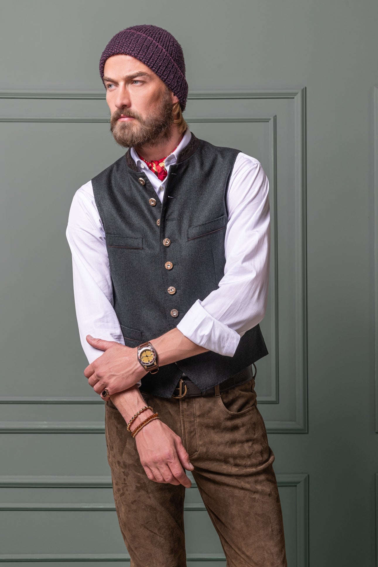 Gilet Friedrich in Woll-Flanell