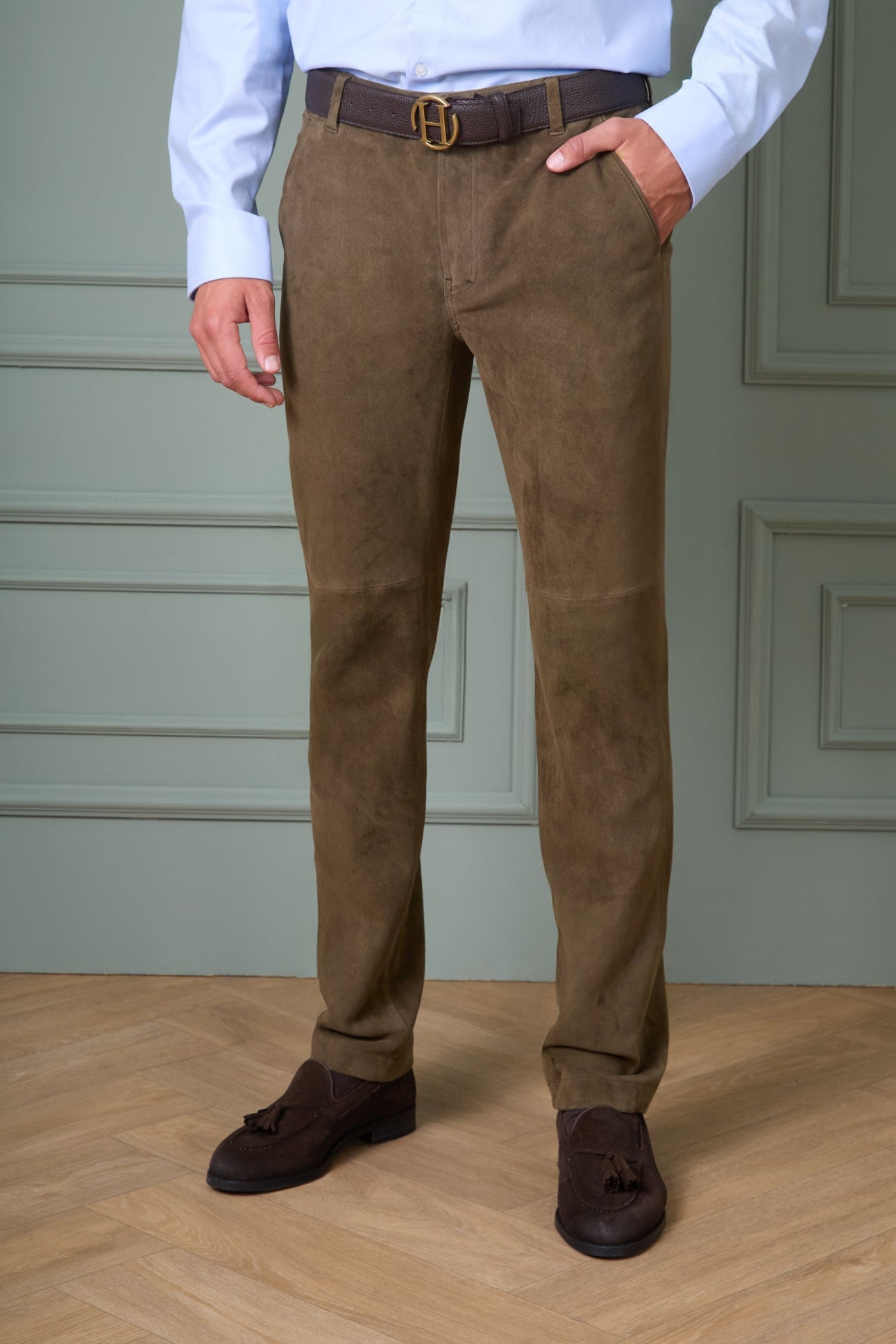 Lederhose Ludwig in Lammvelours