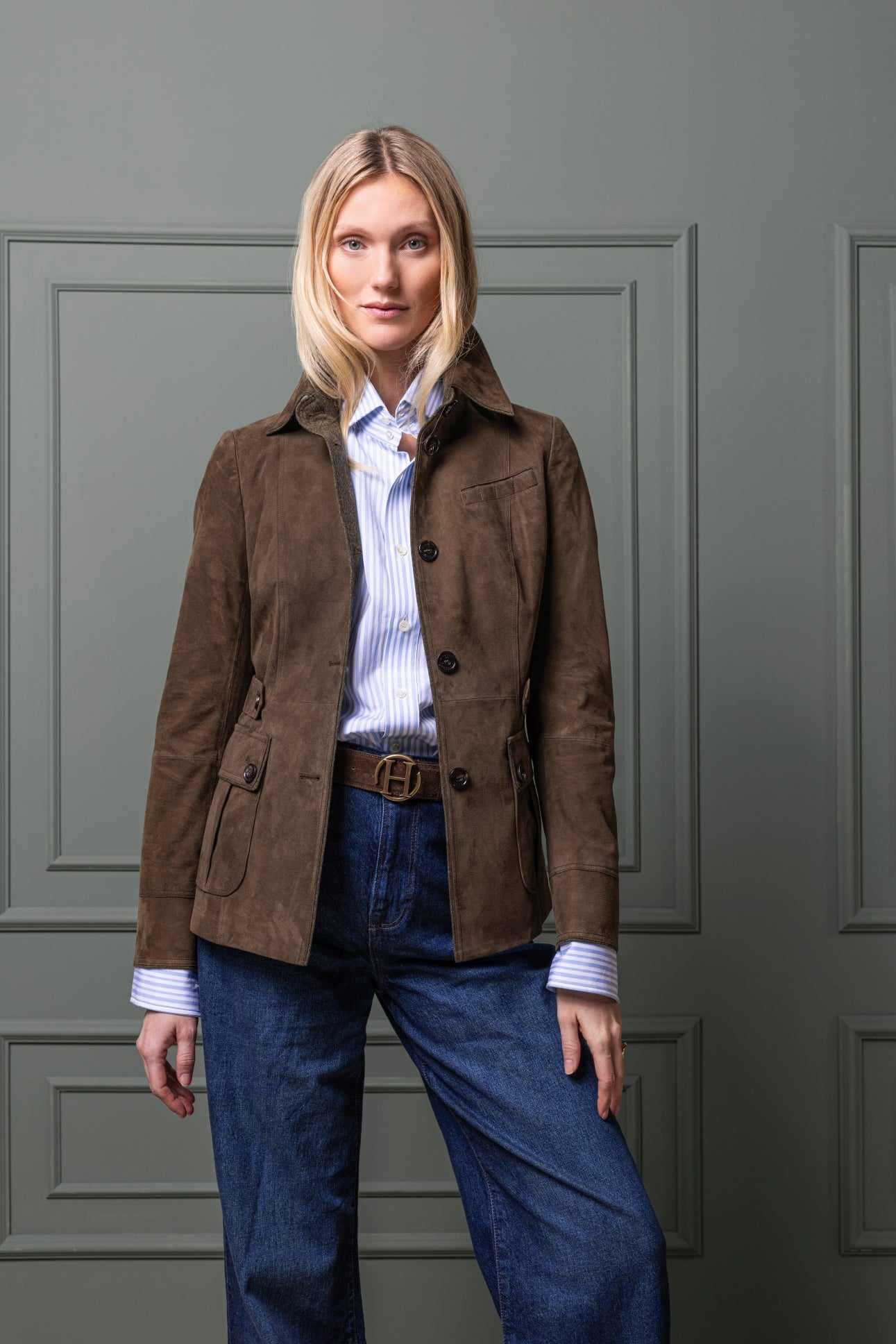 Leather Jacket Kohfidisch in Lamb Suede