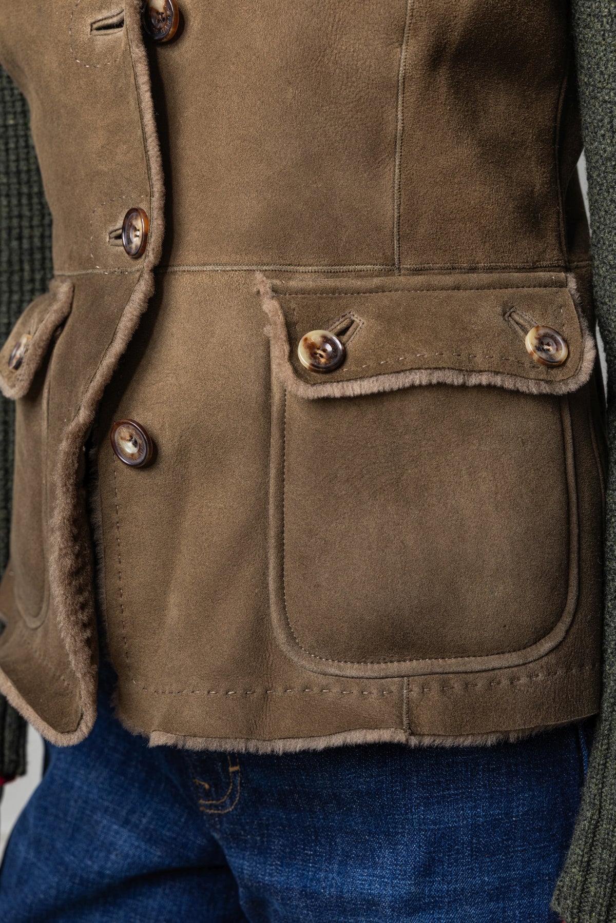 Lammfelljacke Hollenburg mit Strickärmeln