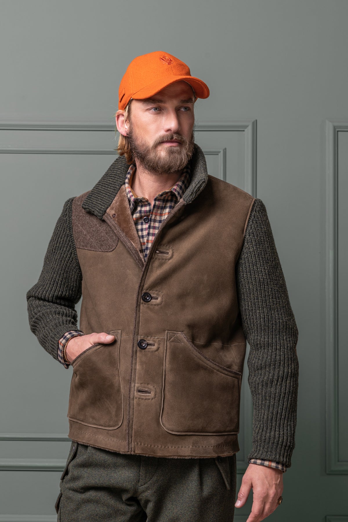 Lammfelljacke Riedegg mit Strickärmeln