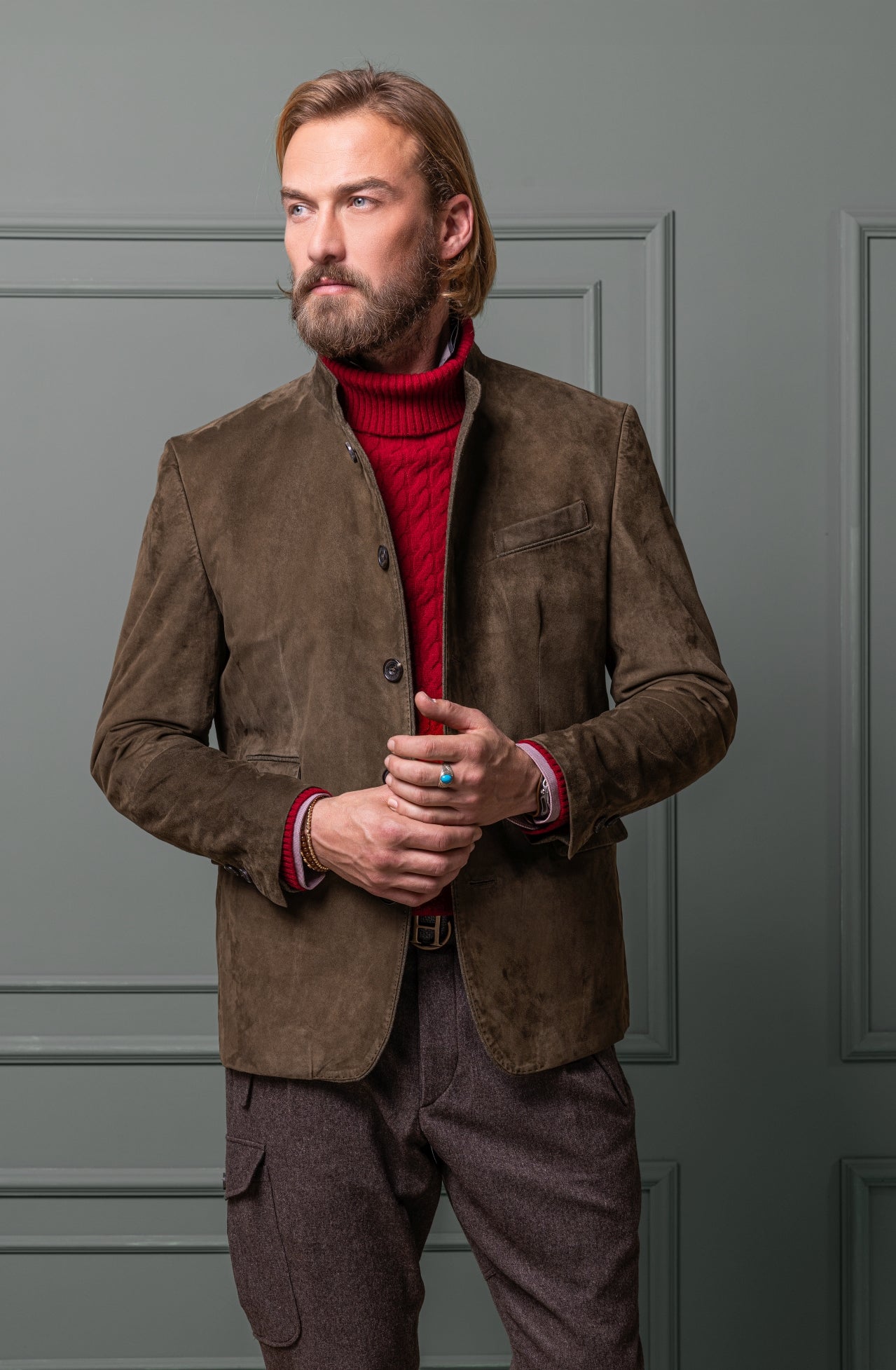 Leather Jacket Alfred in Lamb Suede
