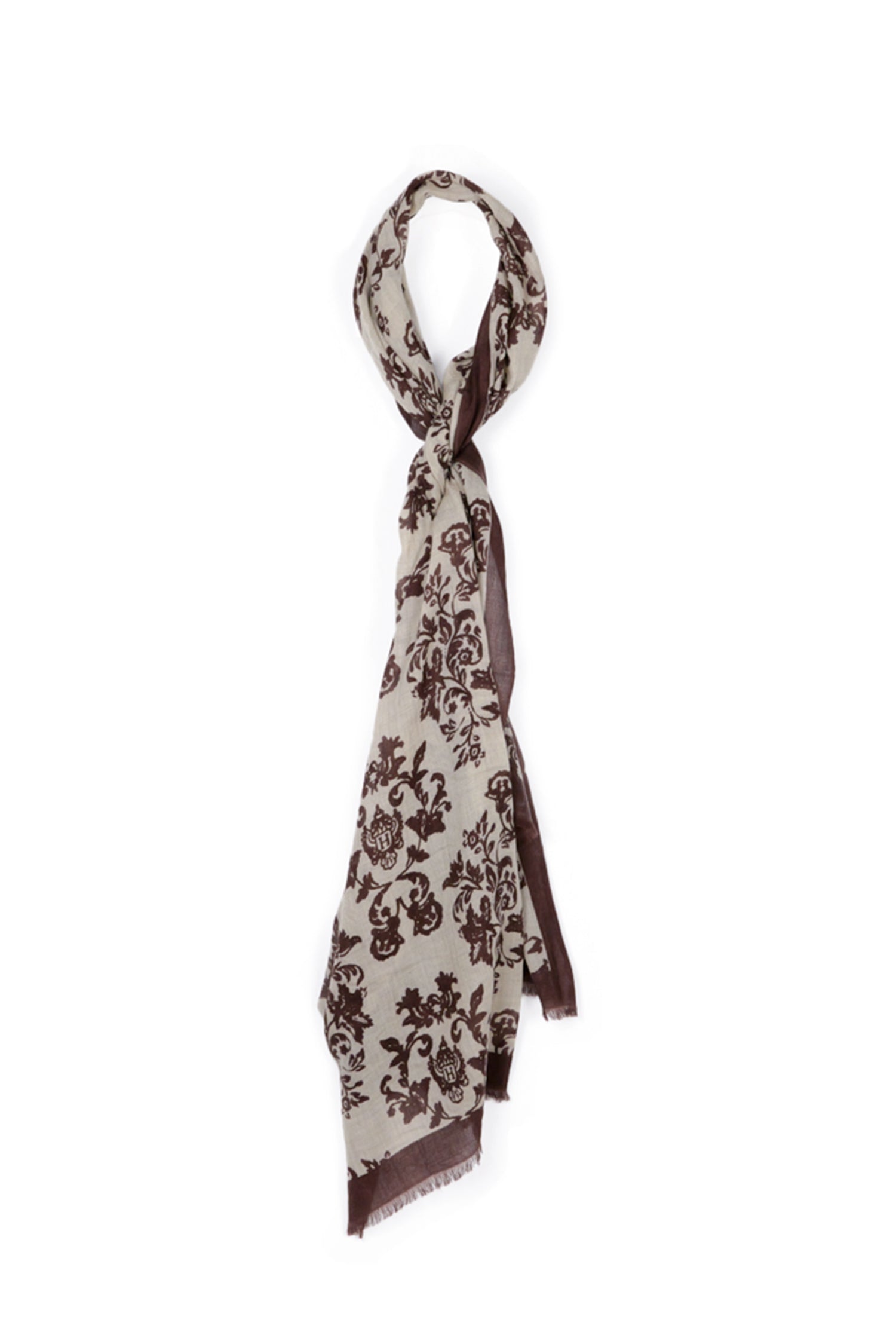 Woll Schal mit Arabesque-Druck