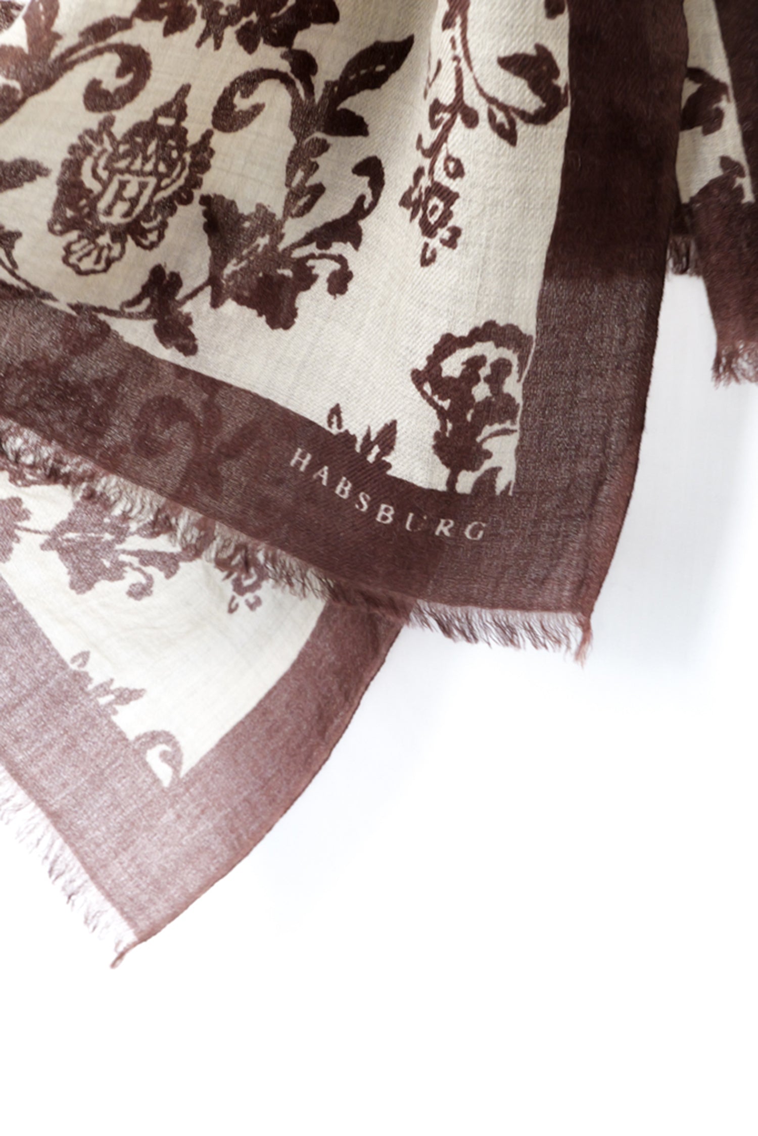 Woll Schal mit Arabesque-Druck