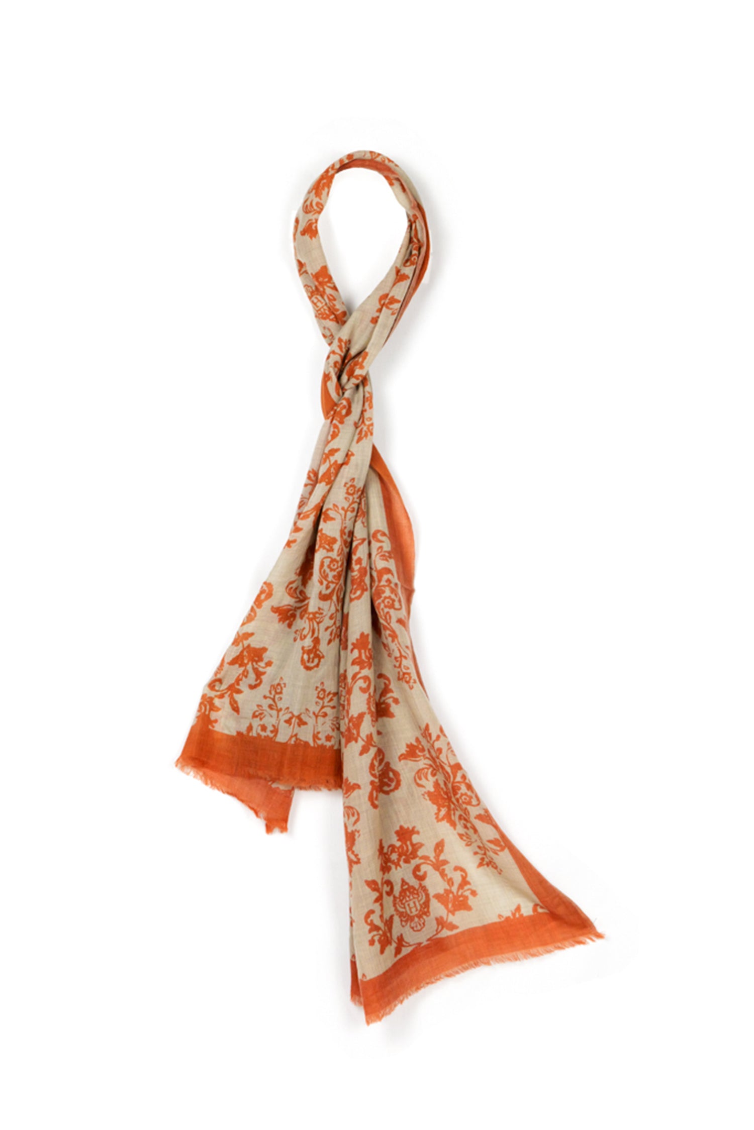 Woll Schal mit Arabesque-Druck