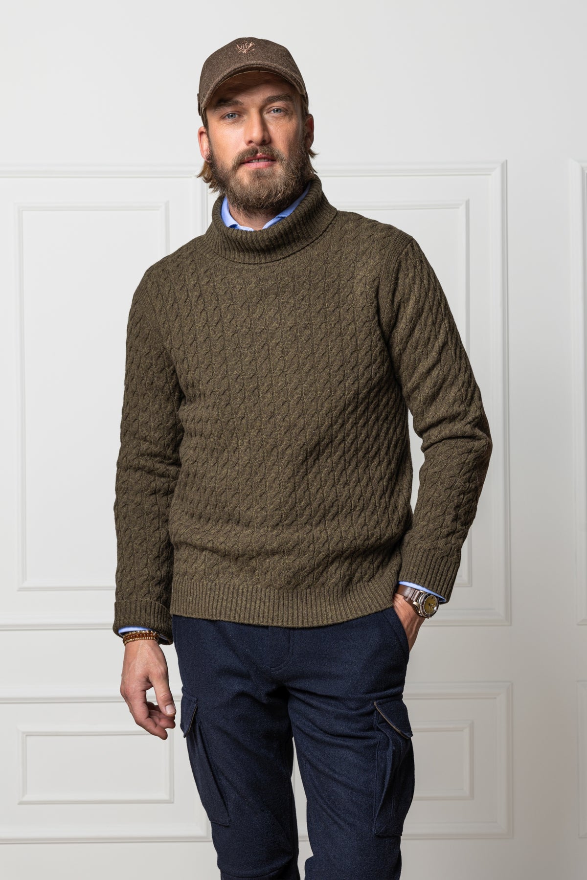 Rollkragenpullover Riccardo aus Merinowolle