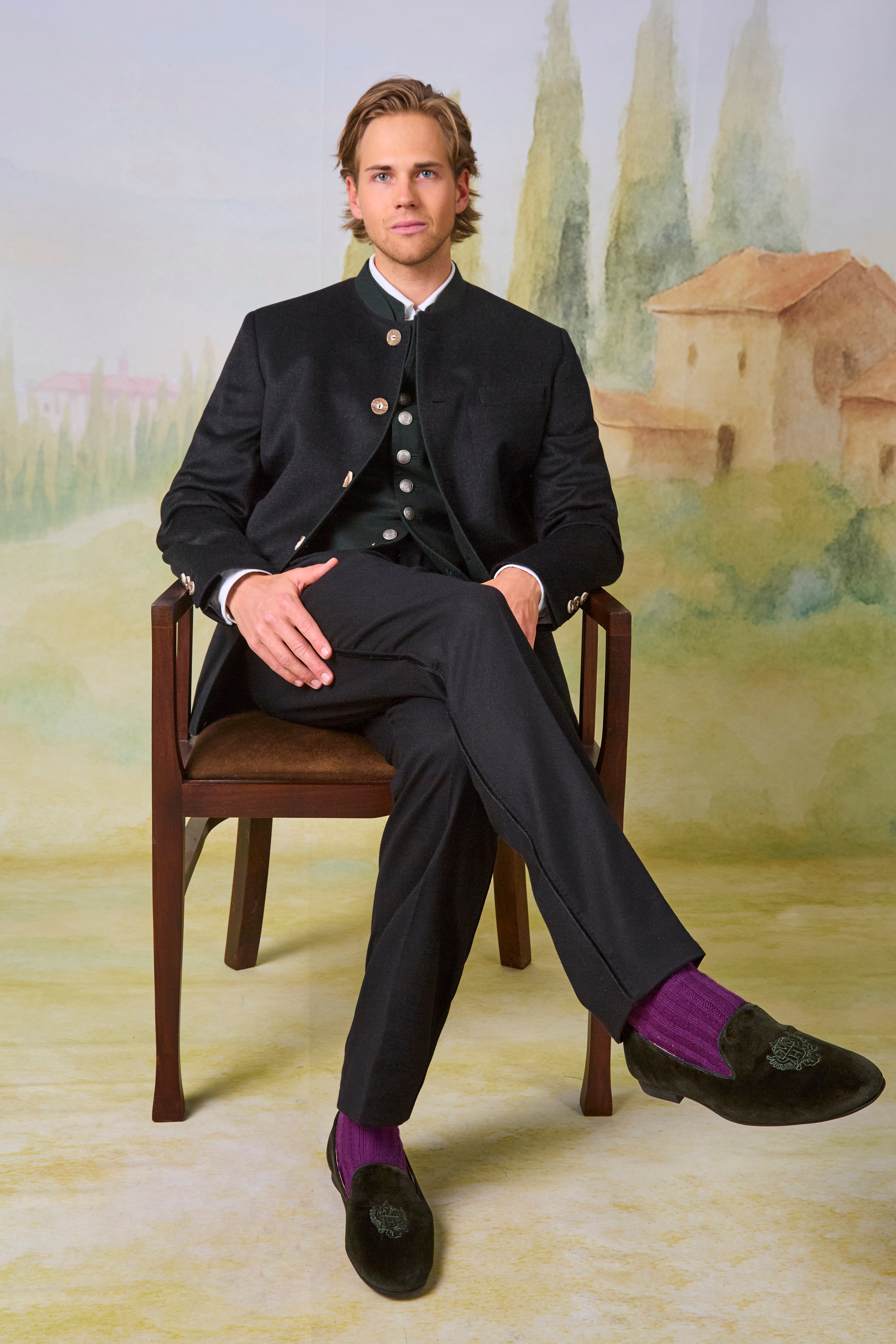 Chatelles Slippers Theobald ブラック 37 1/2 Habsburg x Chatelles Slippers Men's
